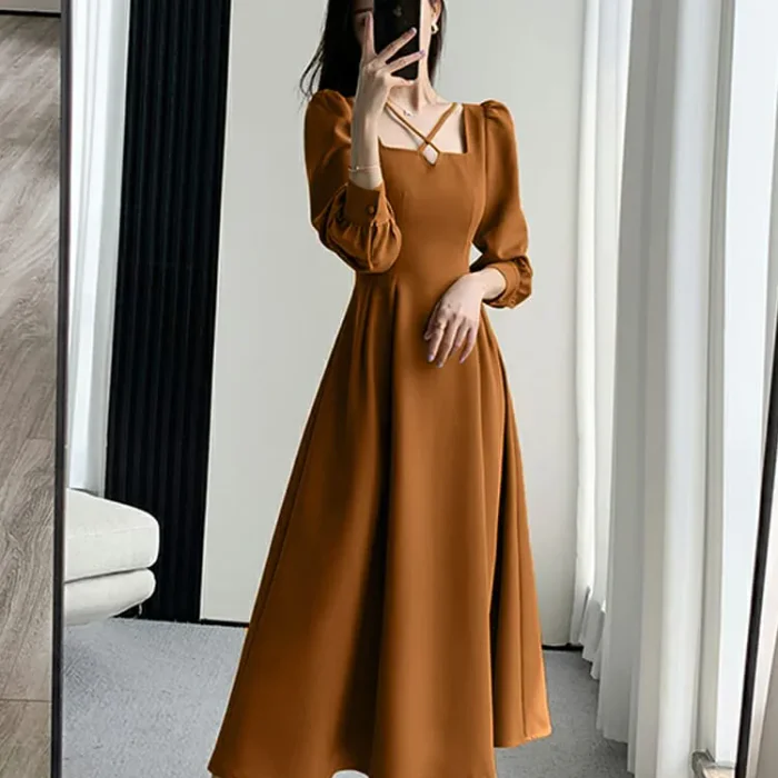 Jual THABISHOP DRES NAFISA MIDI DRESS KOREAN STYLE WANITA Jual THABISHOP DRES NAFISA MIDI DRESS KOREAN STYLE WANITA