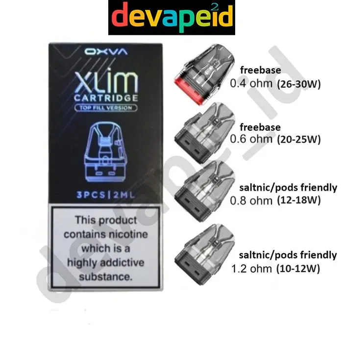 CARTRIDGE OXVA XLIM GO 0.4 0.6 0.8 1.2 OHM V3 TOP FILL | XLIM PRO 2, SQ PRO 2, SE CARTRIDGE OXVA XLIM GO 0.4 0.6 0.8 1.2 OHM V3 TOP FILL | XLIM PRO 2, SQ PRO 2, SE