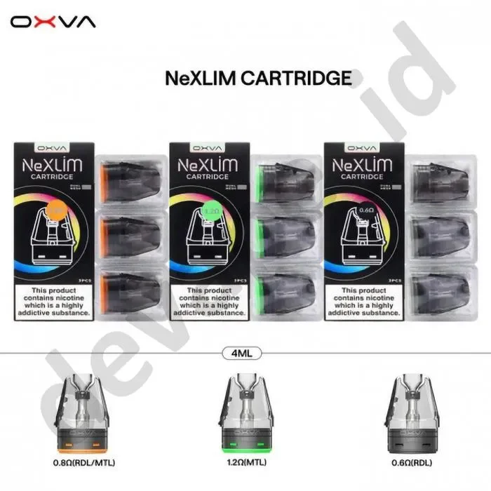 Jual CARTRIDGE OXVA NEXLIM 0.4 0.6 0.8 1.2 OHM 4ML dengan Jual CARTRIDGE OXVA NEXLIM 0.4 0.6 0.8 1.2 OHM 4ML dengan